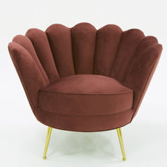Vig Furniture Divani Casa Selva Modern Rust Velvet Accent Chair