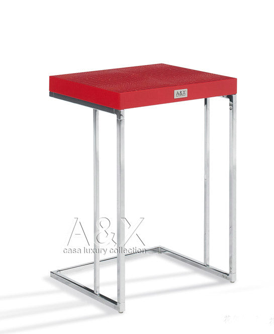 A&X Amelia - Modern Red Crocodile Lacquer Nesting Table Set | Modishstore | Nesting Tables-3