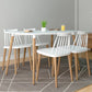 Vincent White Dining 5 Pc Set Spindle Chairs By Modholic | Dining Sets | Modishstore