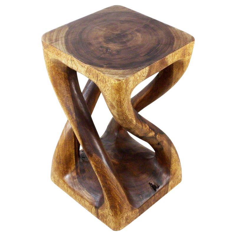 Haussmann Vine Twist Stool 14" Sq - Walnut | Stools & Benches | Modishstore-5