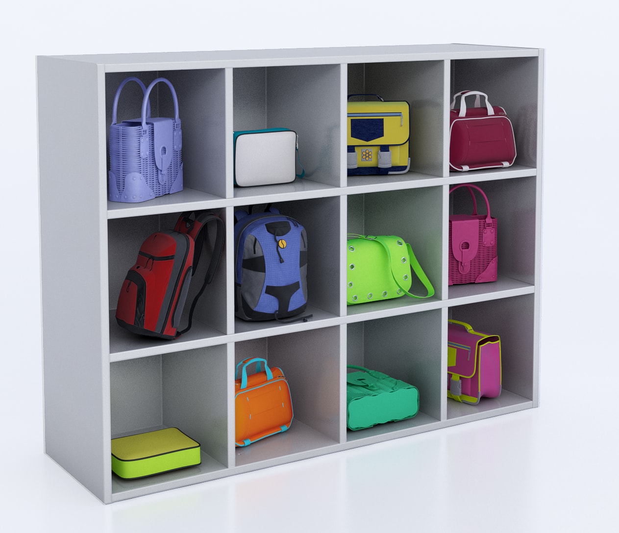 Whitney Brothers White 12 Back Pack Storage | Kids Collection | Modishstore