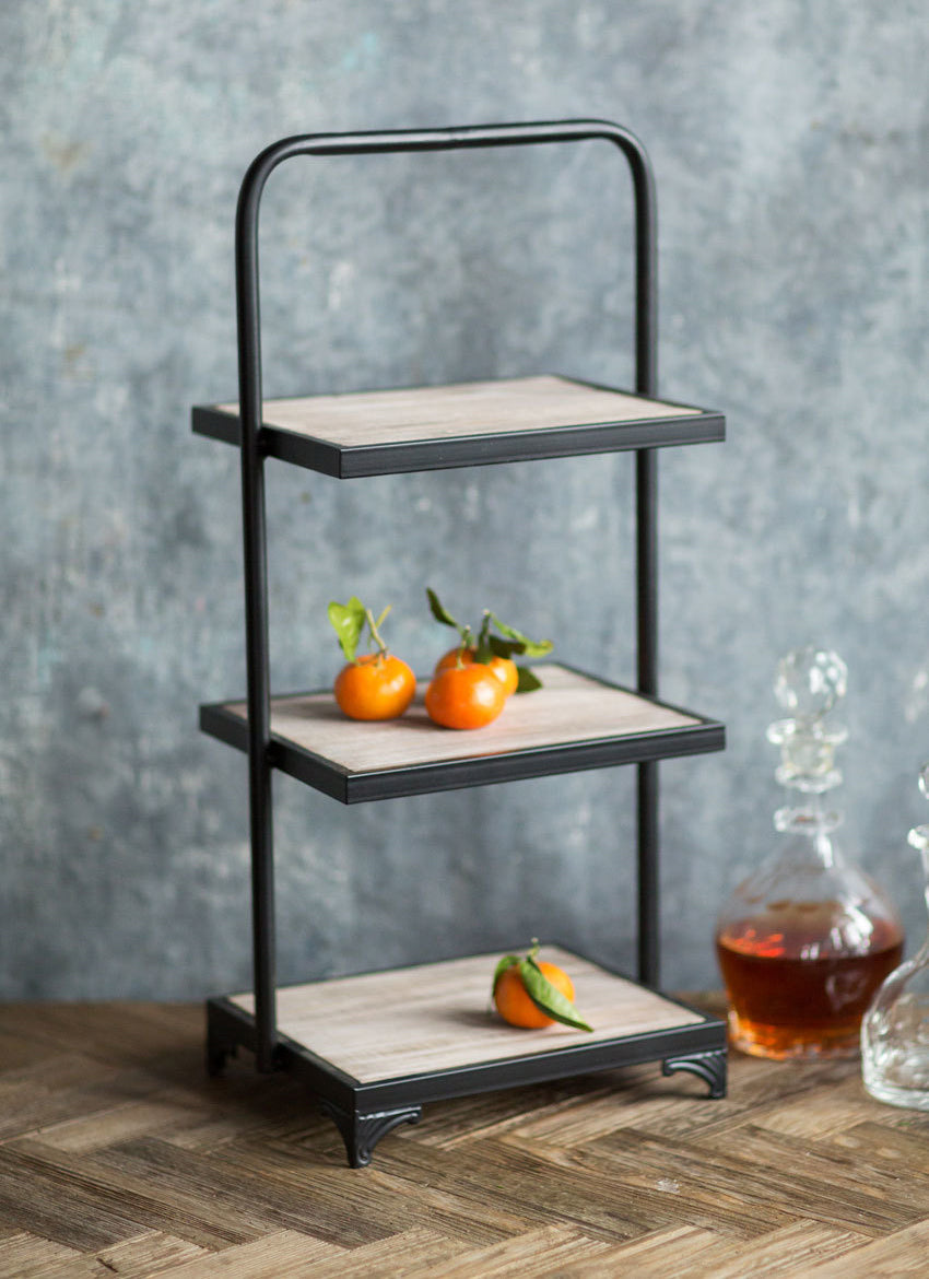 Vagabond Vintage Wood and Metal Square Riser | Modishstore | Cake & Tiered Stands