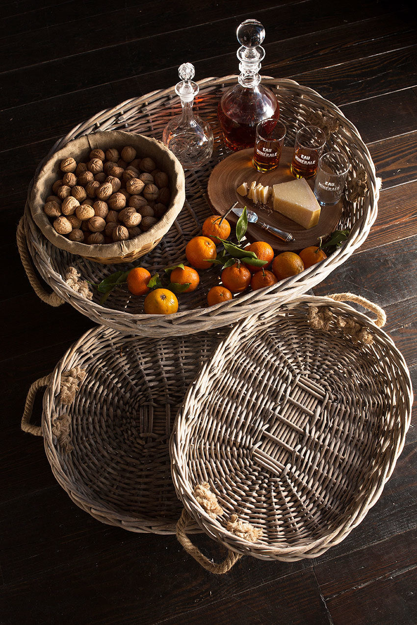 Vagabond Vintage XLarge Oval Willow Serving Trays - Set of 3 | Modishstore | Trays-4