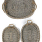 Vagabond Vintage XLarge Oval Willow Serving Trays - Set of 3 | Modishstore | Trays-3