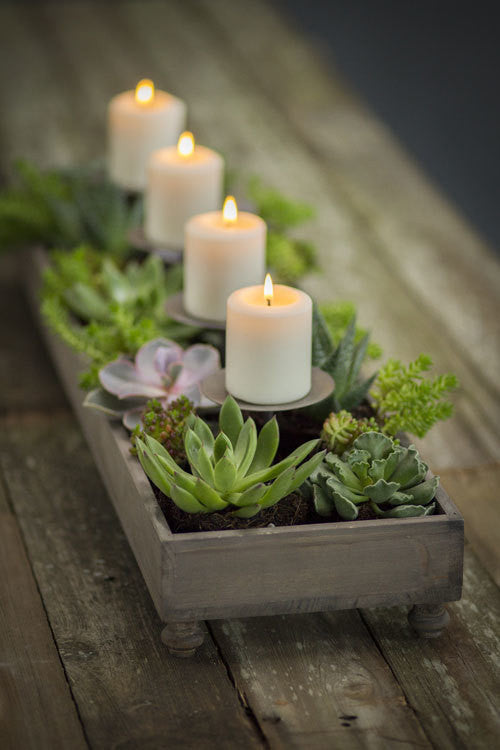succulent candle holder Vagabond Vintage 4 Candle Centerpiece Planter