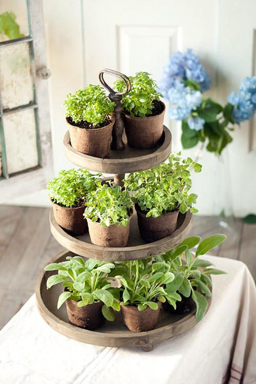 vintage indoor planter Vagabond Vintage 3-Tier Round Display Planter