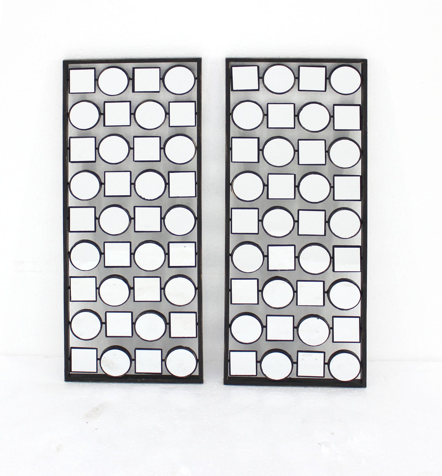 Screen Gems S/2 Metal Wall Plaque With Mirror - WD-043 | Wall Decor | Modishstore