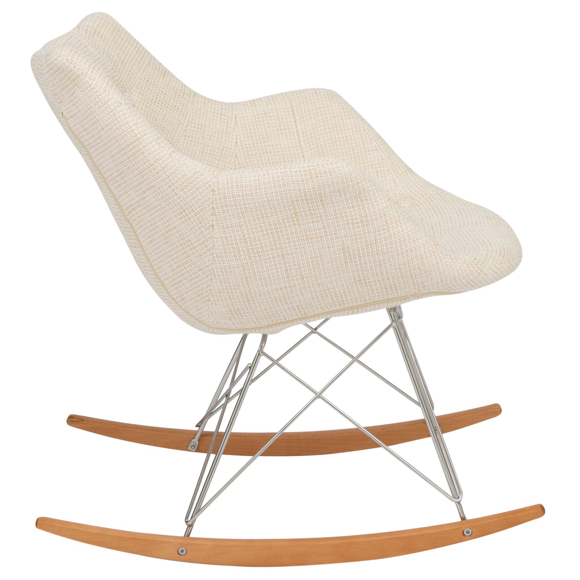 LeisureMod Willow Twill Fabric Eiffel Rocking Chair | Rocking Chairs | Modishstore - 6