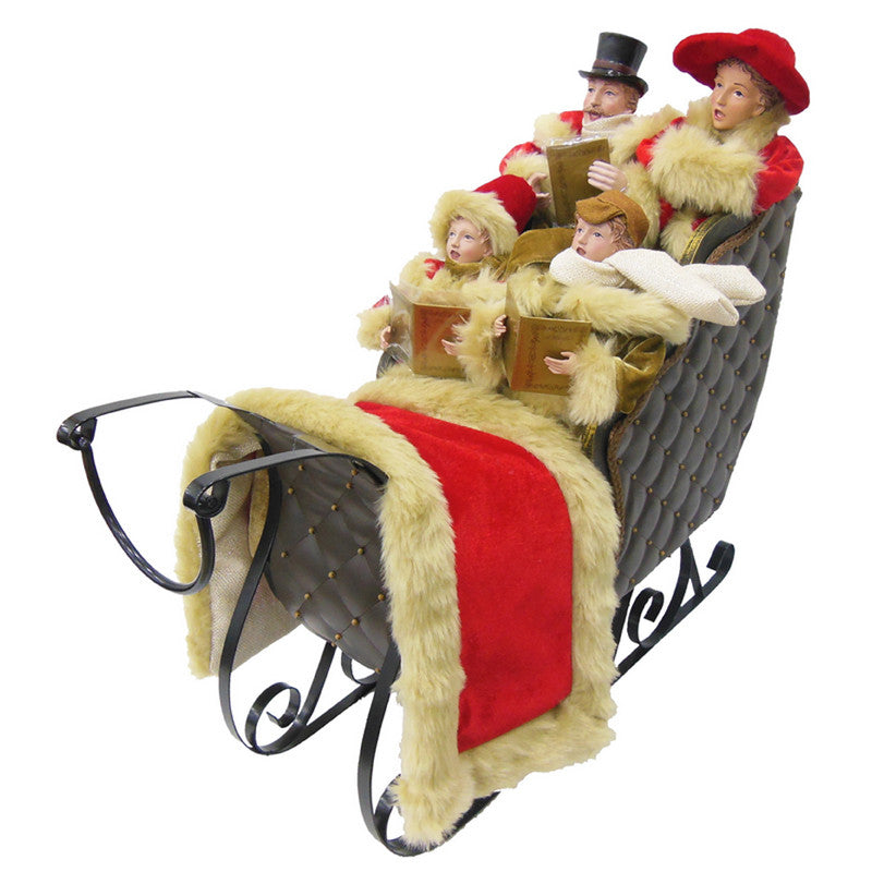 A&B Home Christmas Decor Caroller Family on Sleigh | Holiday | Modishstore