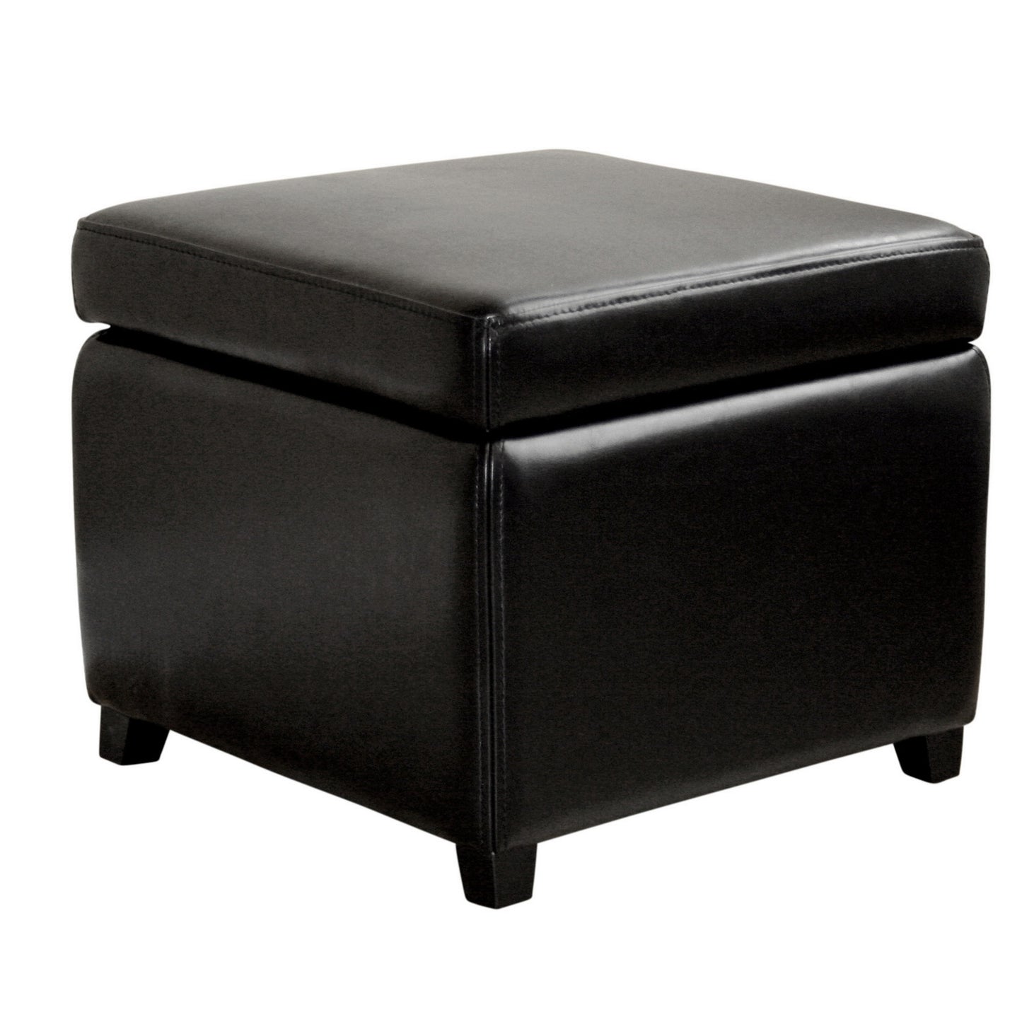 Baxton Studio Dark Brown Faux Leather Small Storage Cube Ottoman | Ottomans | Modishstore - 2