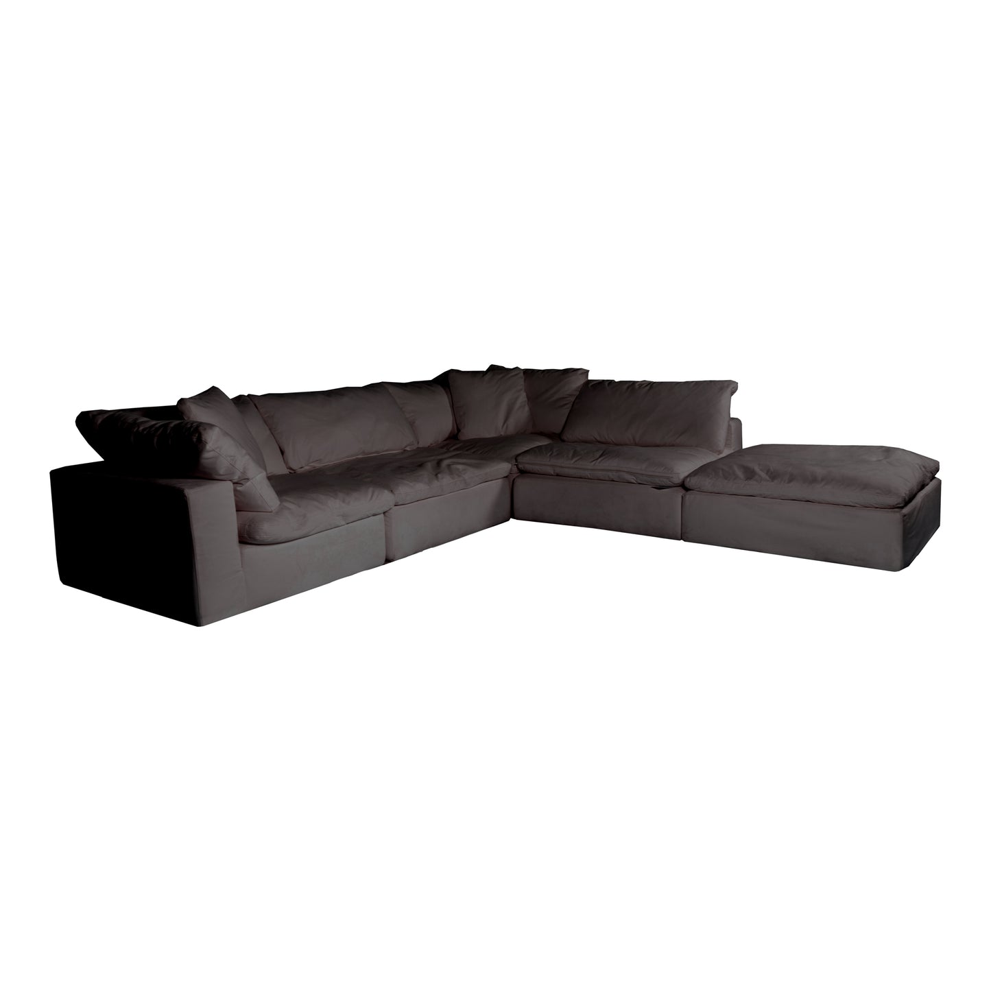 Clay Dream Modular Sectional Nubuck Leather Black By Moe's Home Collection | Sofa Set | Modishstore - 4