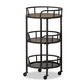 baxton studio bristol rustic industrial style metal and wood mobile serving cart | Modish Furniture Store-2