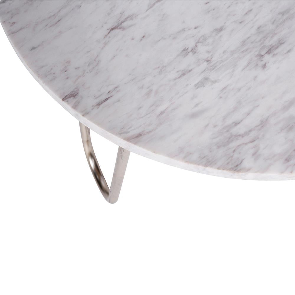A&B Home White Top with Silver Legs End Table - 4