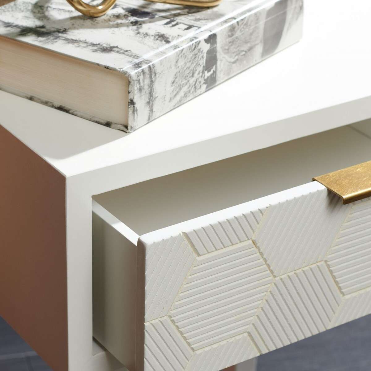 Safavieh Keya 1 Drawer Accent Table - White | Accent Tables | Modishstore - 4
