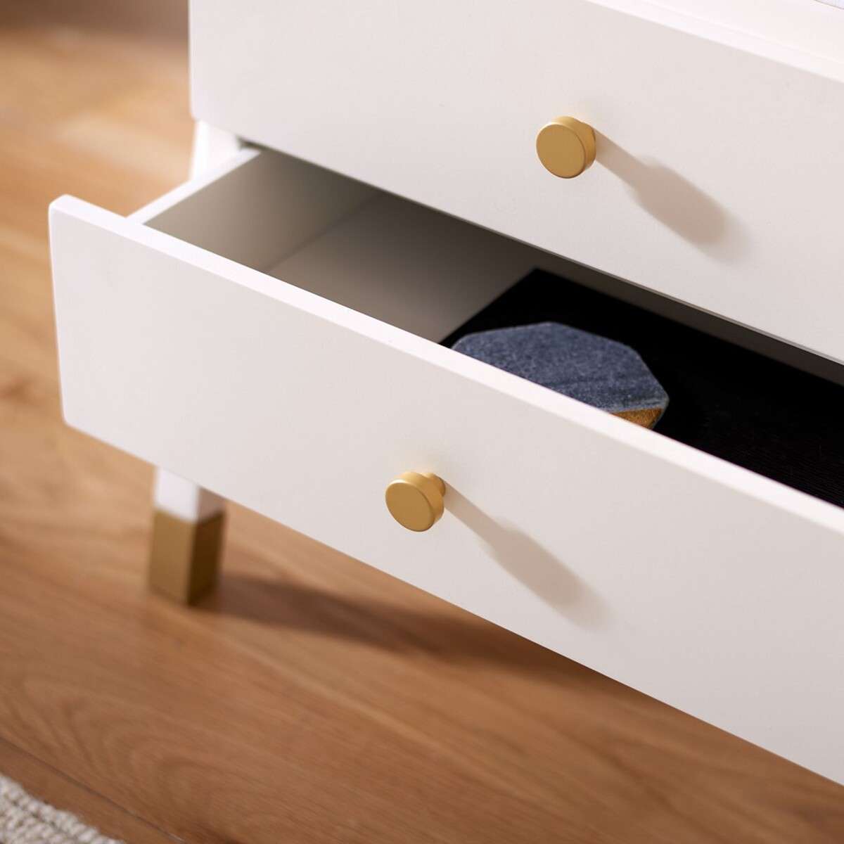 Safavieh Cove 2 Drawer 1 Shelf Accent Table - White | Accent Tables | Modishstore - 4