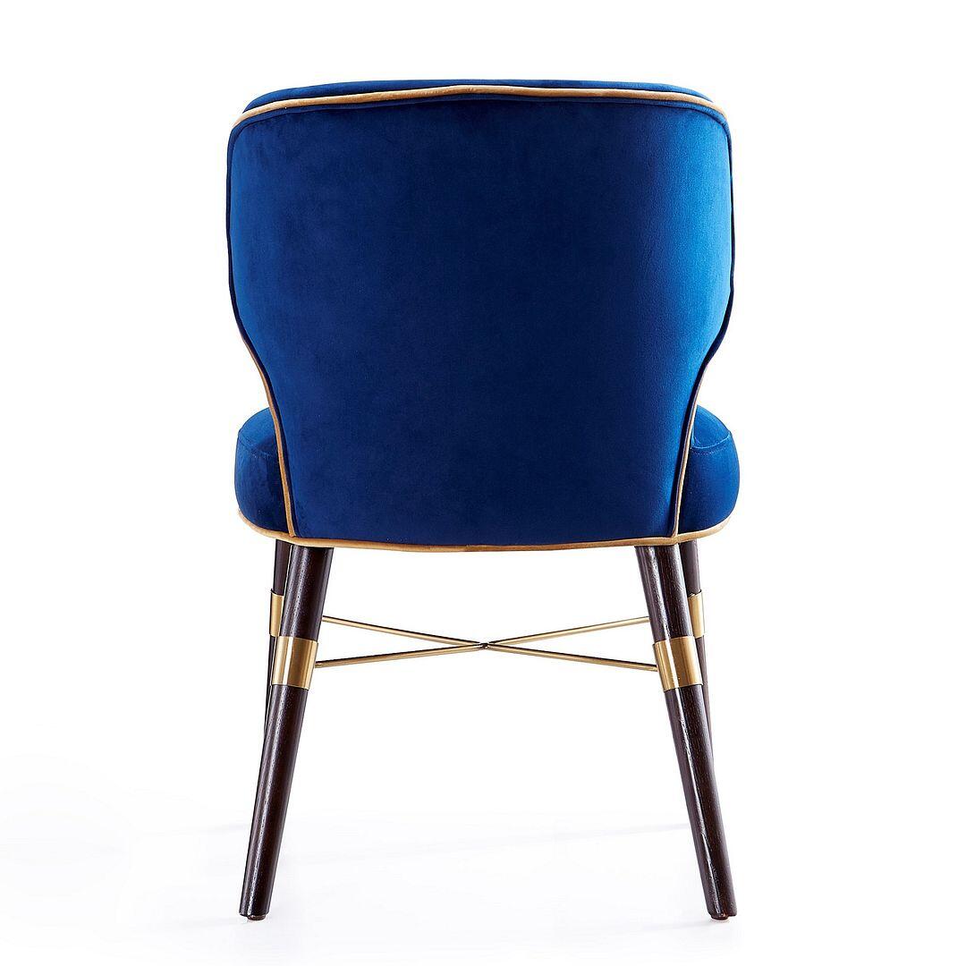 Manhattan Comfort Strine Royal Blue Velvet Dining Chair (Set of 2) | Dining Chairs | Modishstore - 2