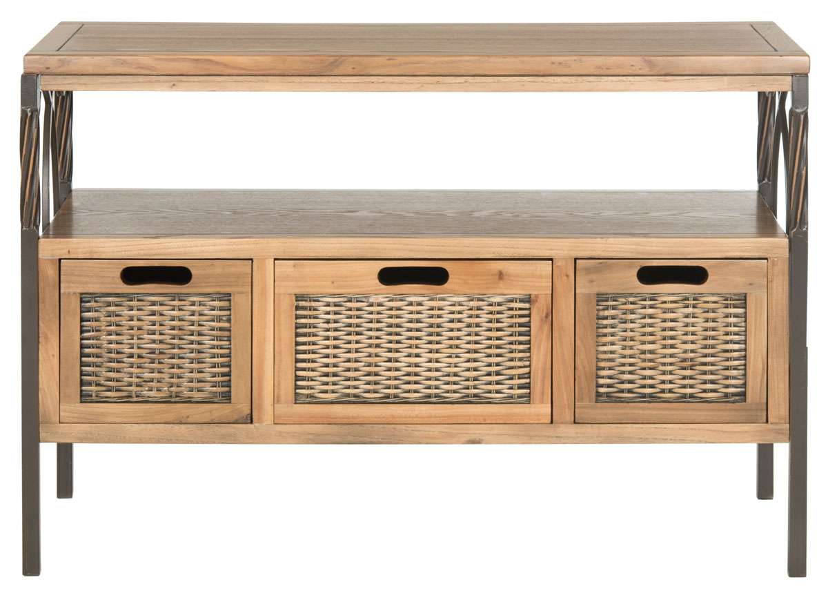 Safavieh Joshua 3 Drawer Console - Oak | Console Tables | Modishstore - 2