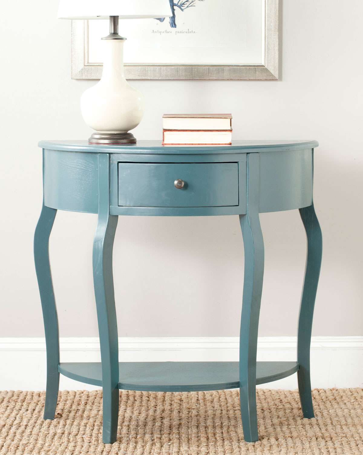 Safavieh Jan Demilune Small Console - Teal | Console Tables | Modishstore - 2