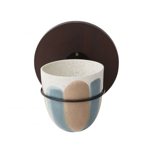 Ariana Ceramic and Metal Wall Planter- Set Of 4 By Accent Decor | Planters, Troughs & Cachepots | Modishstore - 4