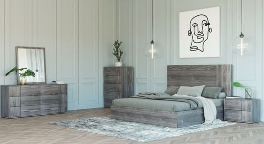 Nova Domus Asus - Italian Modern Elm Grey Bedroom Set | Modishstore | Bedroom Sets