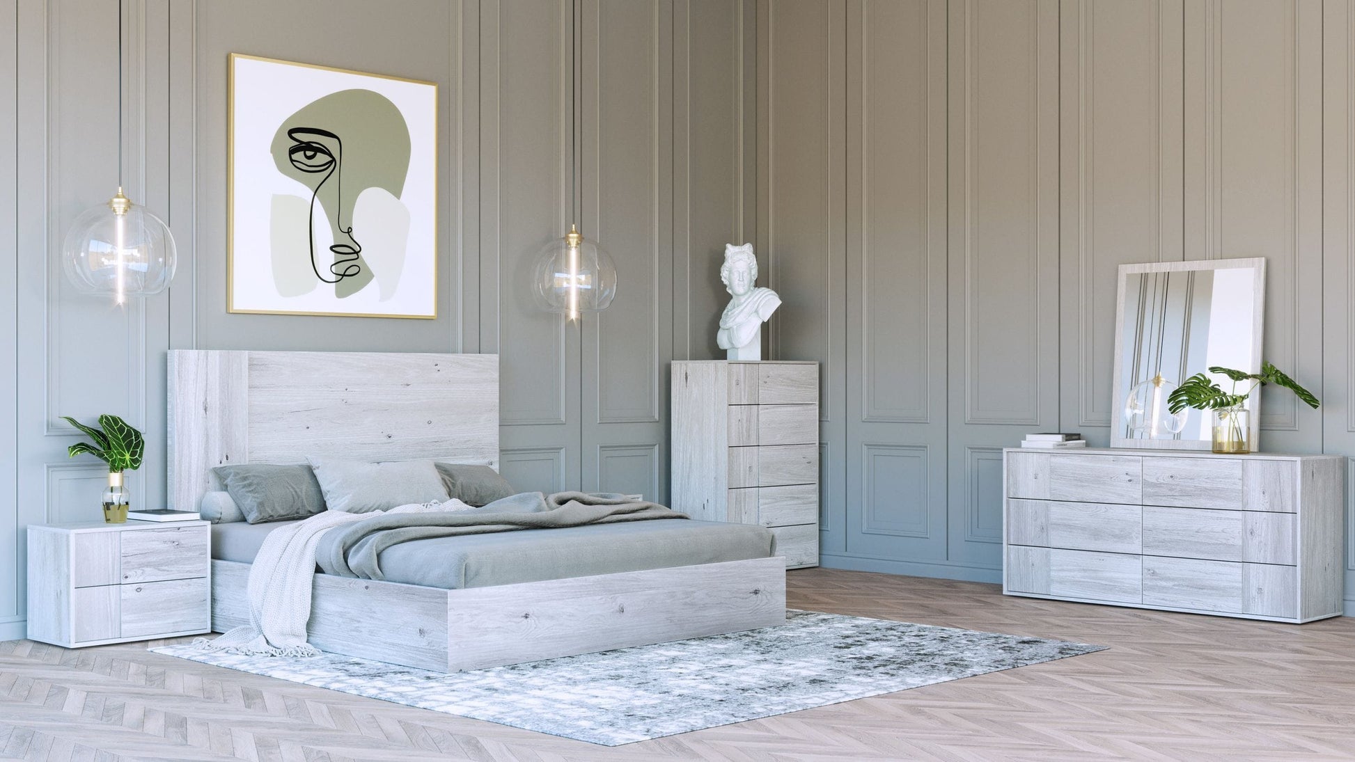 Nova Domus Asus - Modern Italian White Bedroom Set | Modishstore | Bedroom Sets