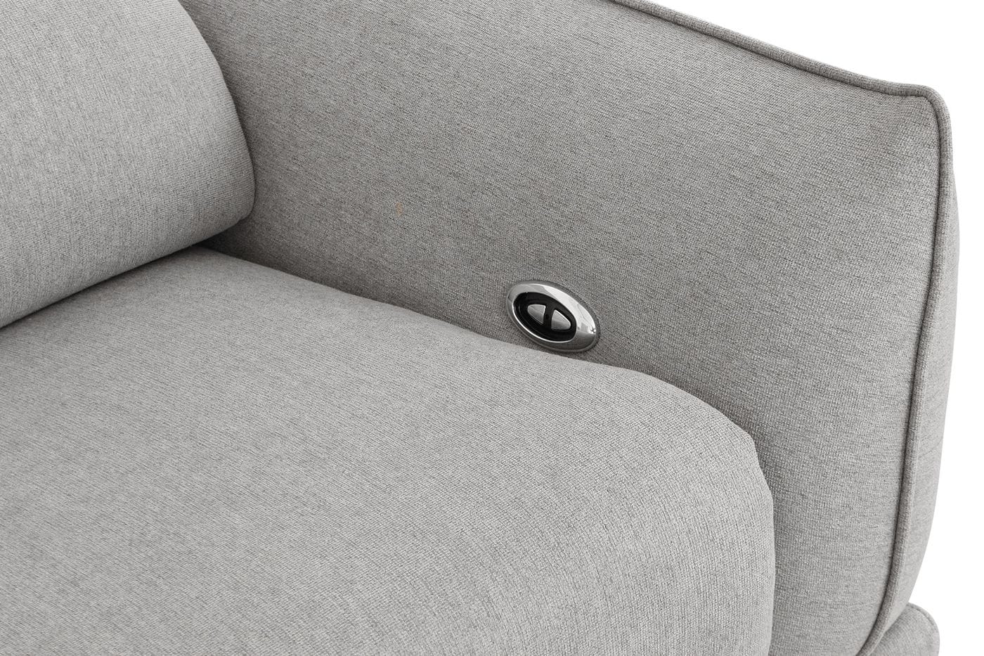 Divani Casa Austria - Modern Grey 3-Seater Fabric Sofa w/ Electric Recliners-5