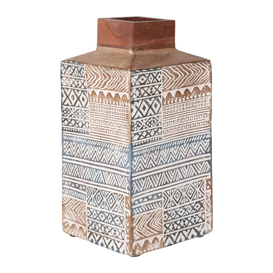 Anisa Square Wood Vase Set of 2 by Jeffan | Vases | Modishstore