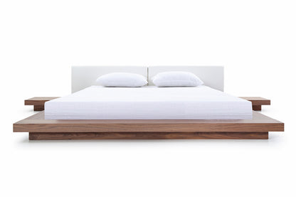 Modrest Opal Modern Walnut & White Platform Bed-4
