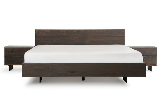 Modrest Selma Modern Dark Aged Oak Bed | Modishstore | Beds
