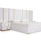 Modrest Nixa Modern White Bonded Leather & Gold Bed-4