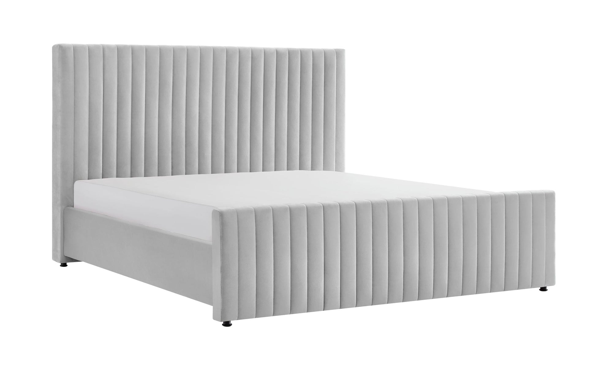 Modrest Beverly - Modern Grey Velvet Bed | Beds | Modishstore - 2