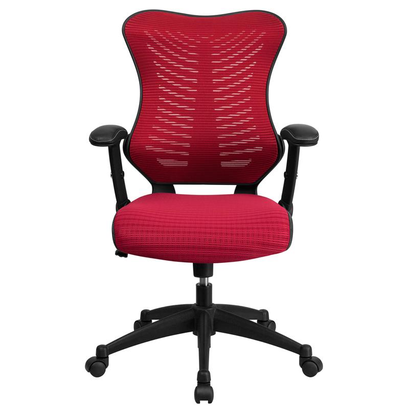 High Back Designer Burgundy Mesh Executive Swivel Ergonomic Office Chair With Adjustable Arms By Flash Furniture | Office Chairs | Modishstore - 4