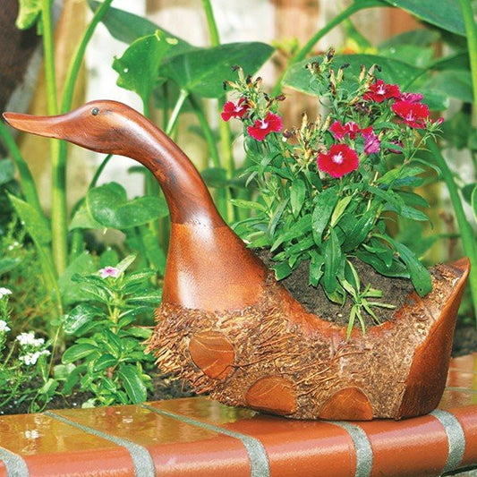 Garden Age Supply Natural Bamboo Duck Pot - Set Of 2 | Outdoor Planters, Troughs & Cachepots | Modishstore