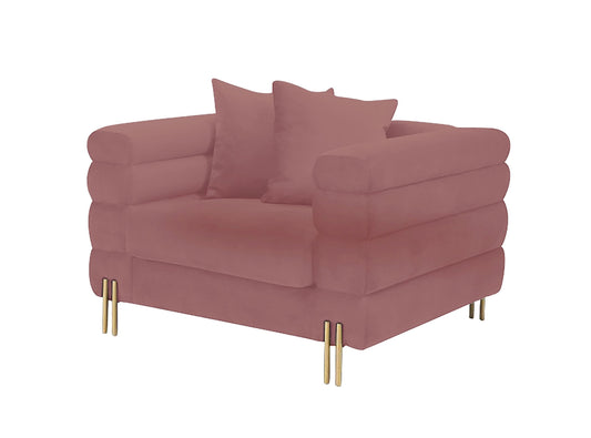 Divani Casa Branson - Pink Velvet Accent Chair | Lounge Chairs | Modishstore