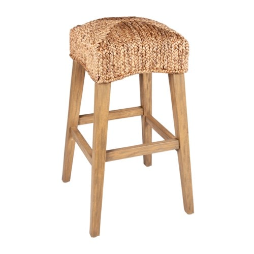 Quinn Driftwood/Waterhyacinth Bar Stool (K/D), Natural Set of 2 by Jeffan | Bar Stools | Modishstore - 6