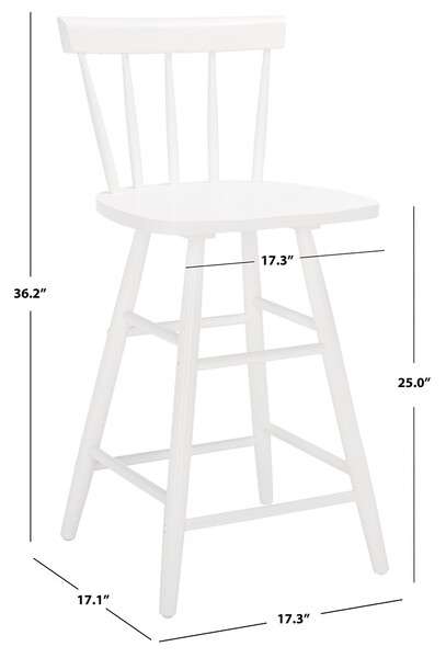 Safavieh Tally Wood Counter Stool - White | Counter Stools | Modishstore - 4