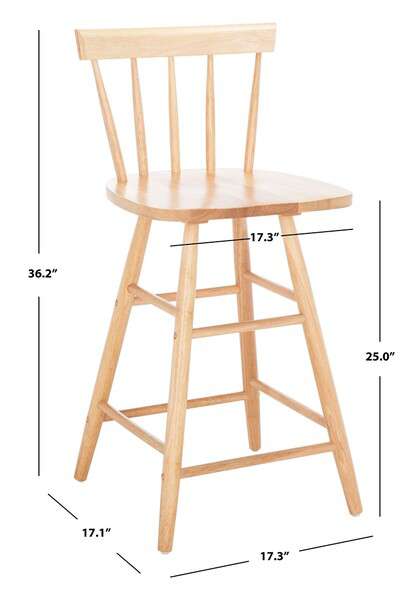Safavieh Tally Wood Counter Stool - Natural | Counter Stools | Modishstore - 4