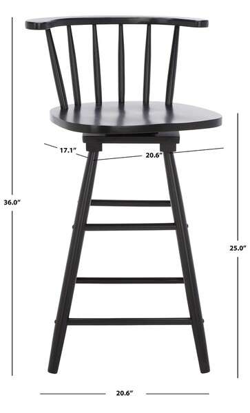 Safavieh Ray Swivel Counter Stool - Black | Counter Stools | Modishstore - 4