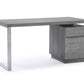 Modrest Carson Modern Grey Elm & Stainless Steel Desk | Modishstore | Desks