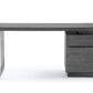 Modrest Carson Modern Grey Elm & Stainless Steel Desk-3