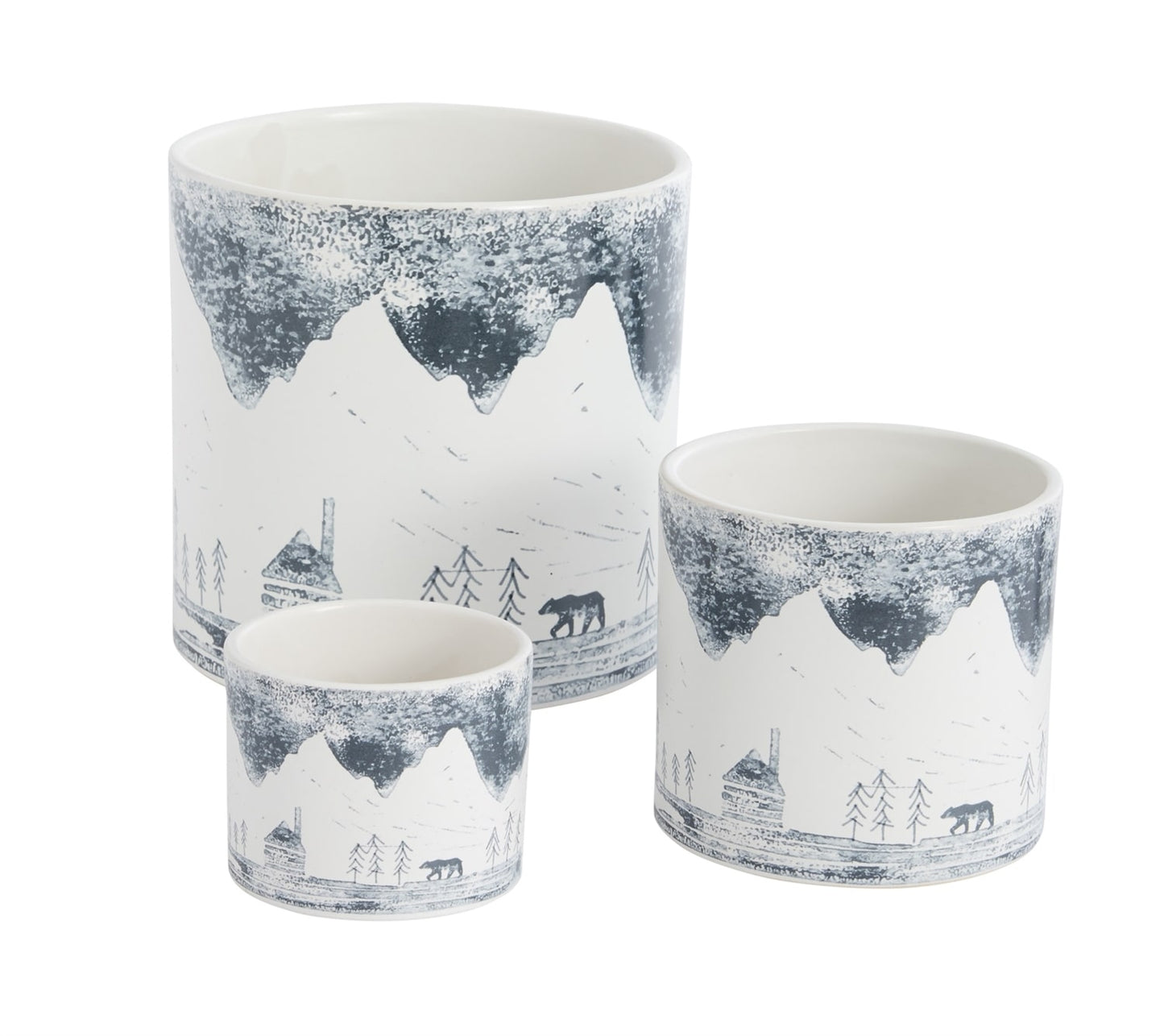 Cabin Bear Pot Set of 8 By Accent Decor | Planters, Troughs & Cachepots | Modishstore - 8