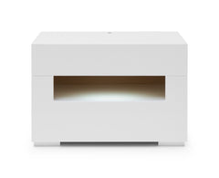 Vig Furniture Modrest Ceres - Modern LED White Lacquer Nightstand