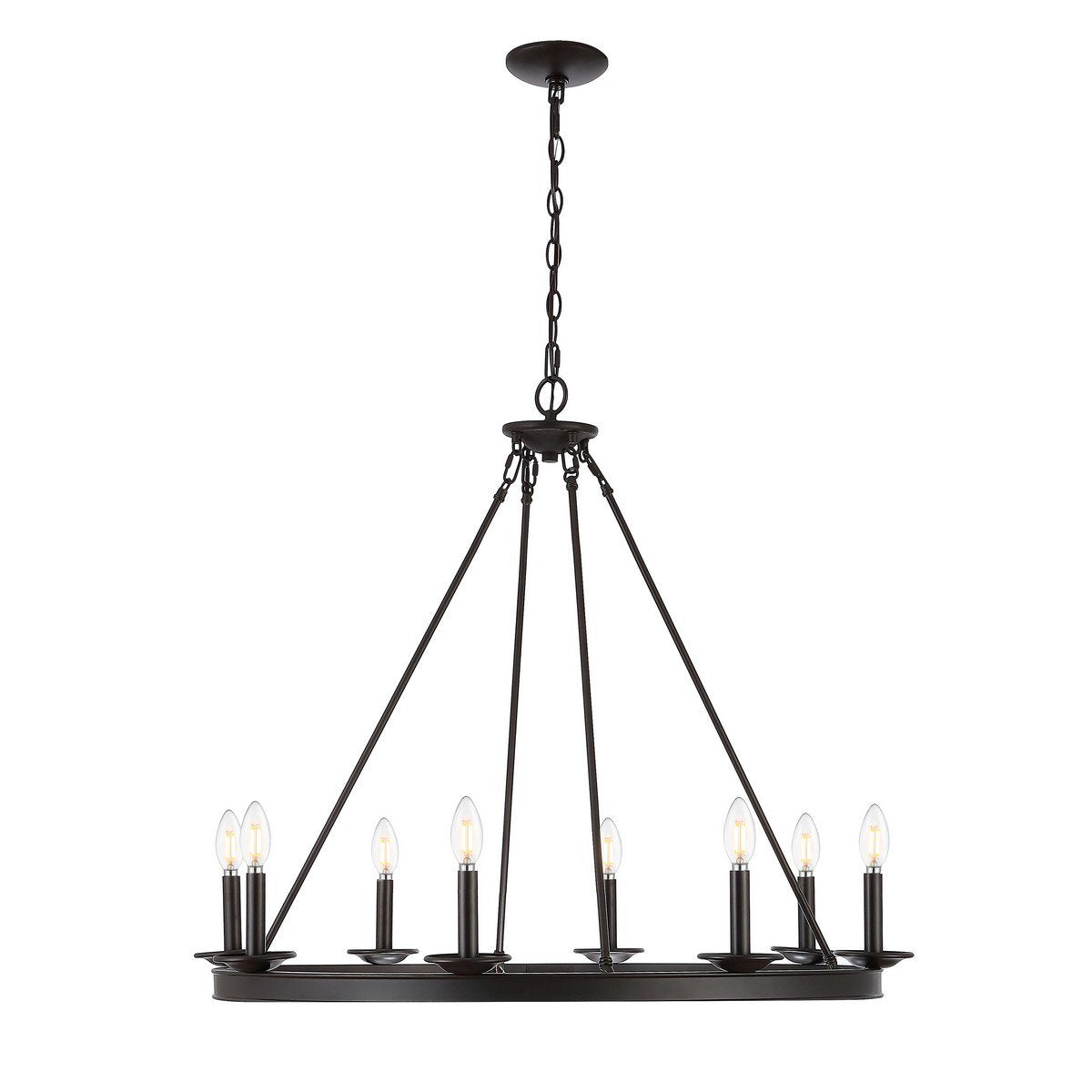 Safavieh Fauna 8Lt Chandelier - Oil Rubbed Bronze (Black) | Chandeliers | Modishstore - 3