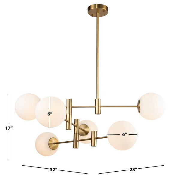 Safavieh Gideon Chandelier - Antique Gold | Chandeliers | Modishstore - 3