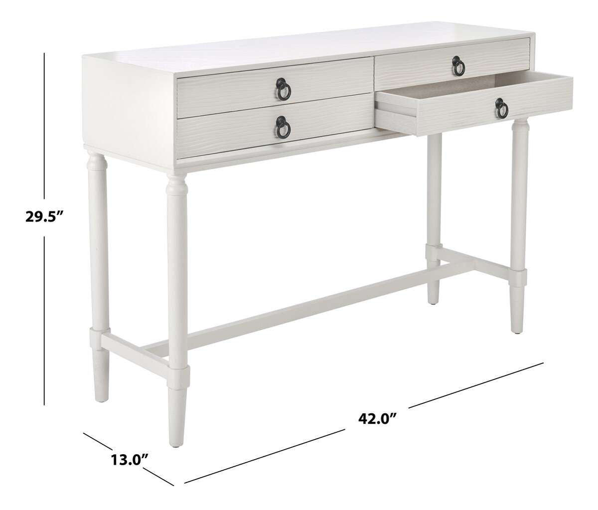 Safavieh Aliyah 4Drw Console Table - White | Console Tables | Modishstore - 4