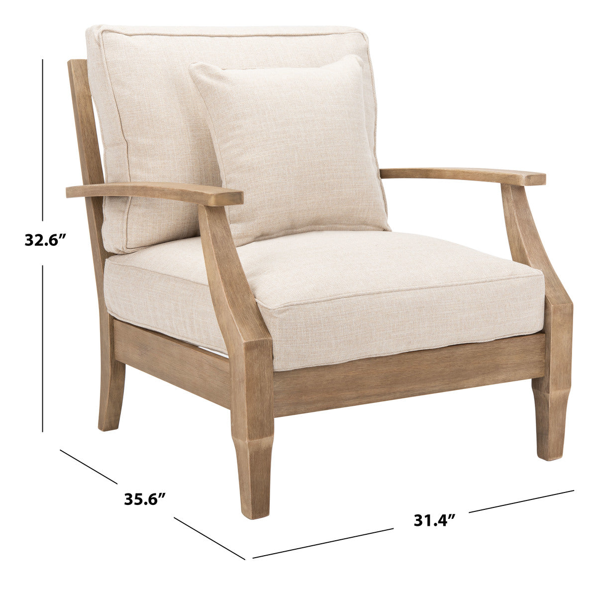Safavieh Martinique Wood Patio Armchair | Outdoor Chairs | Modishstore - 3