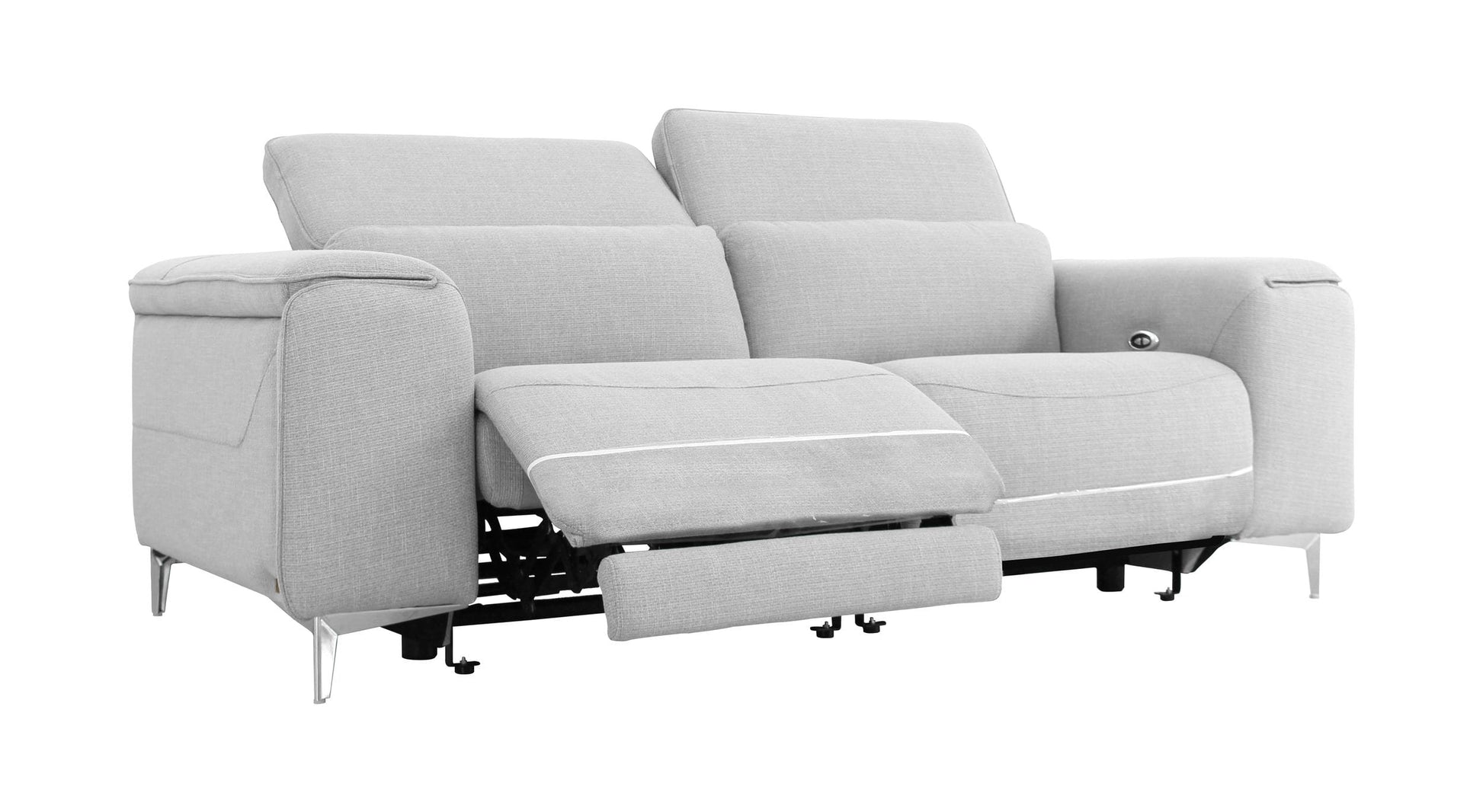 Divani Casa Cyprus - Contemporary Grey Fabric 3-Seater Sofa w/ Electric Recliners-3