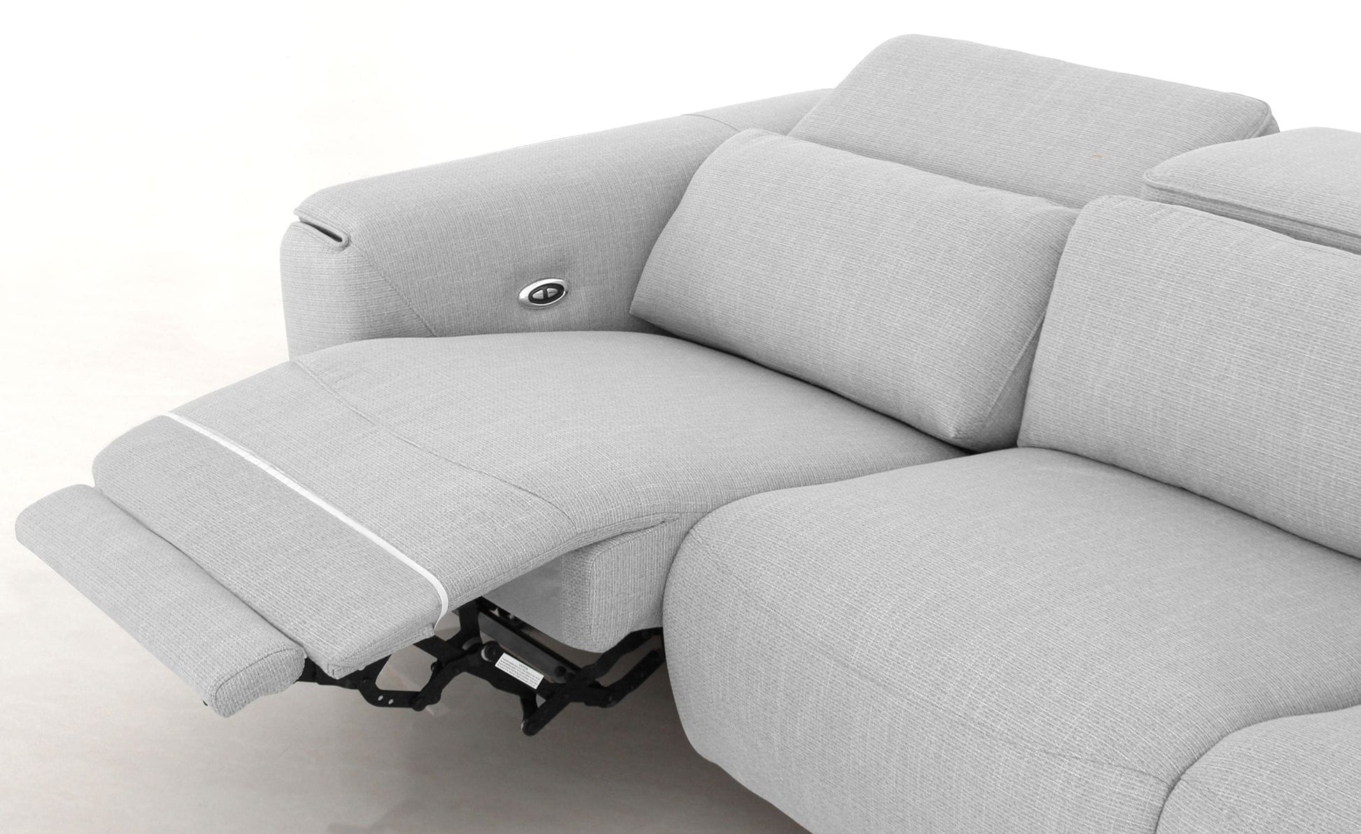 Divani Casa Cyprus - Contemporary Grey Fabric 3-Seater Sofa w/ Electric Recliners-4