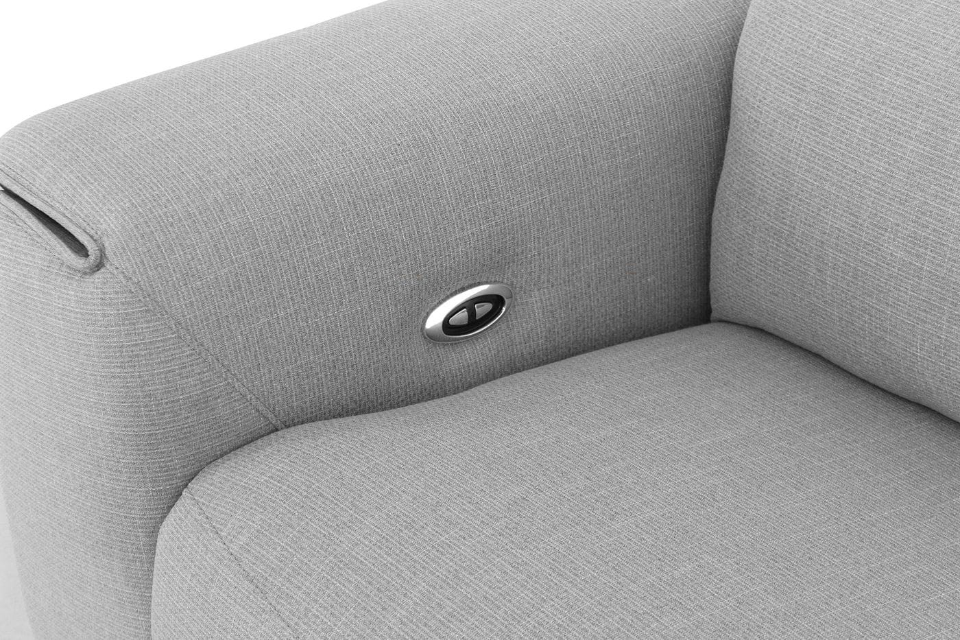 Divani Casa Cyprus - Contemporary Grey Fabric 3-Seater Sofa w/ Electric Recliners-5