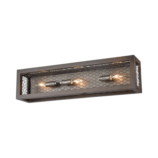 Renaissance Invention 3-Light Wall Sconce in Aged Wood and Wire - Linear ELK Home | Sconces | Modishstore